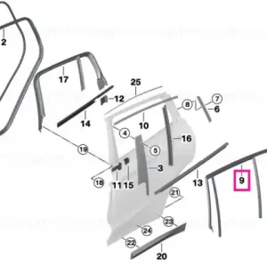 Window guide for trim rear door right - BMW Ofertă de sezon