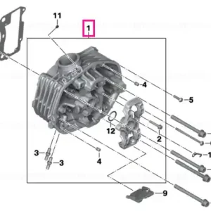 Right cylinder head, black Retur ușor