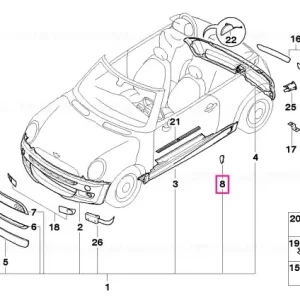 Vezi acum Grătar prag aerodinamic dreapta - BMW - Mini