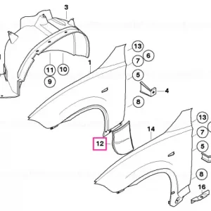 Acoperire panou lateral apret stânga - BMW Reducere specială