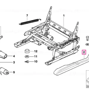 Acoperitoare șină scaun dreapta SCHWARZ - BMW Expediere rapidă