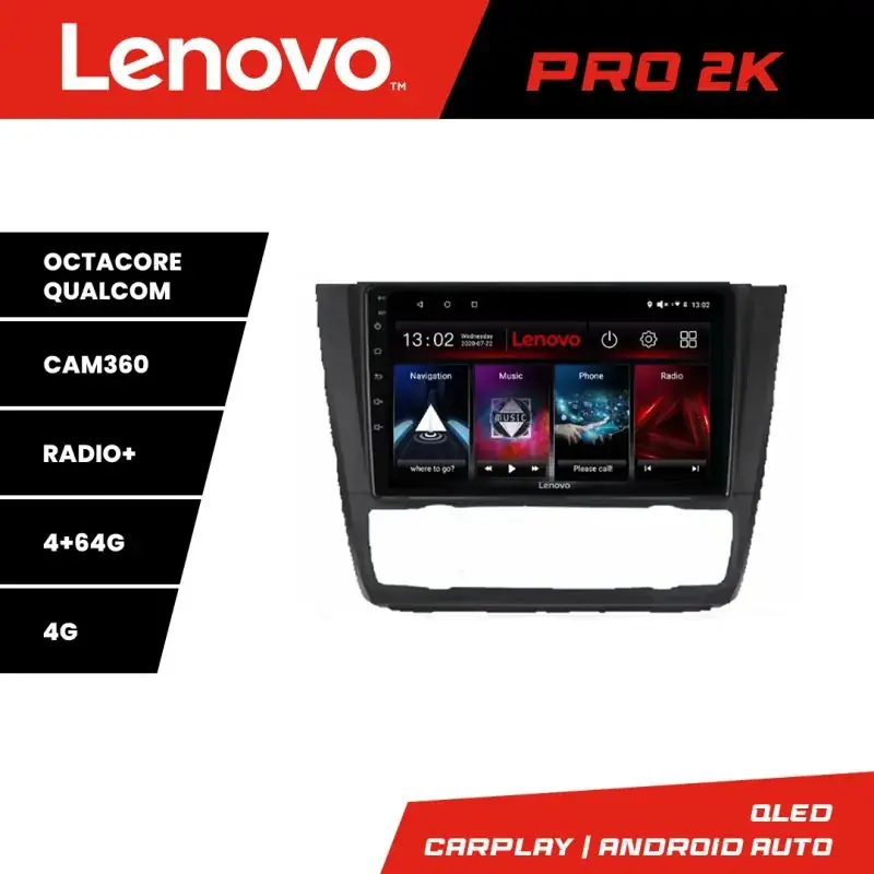 Vezi acum Navigatie BMW Seria 1 E87 Lenovo Kit-BMW117 8 core QLED 2K 4+64 360 Android Waze USB Navigatie Internet Youtube Radio