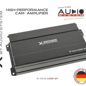 Amplificator cu DSP Audio System X-100.9 DSP-BT 13 canale 9 amplificate 8x140 si 1x30 watts rms in 2 sau 4 ohm BT clasa D dimensiune mica Cel mai vândut