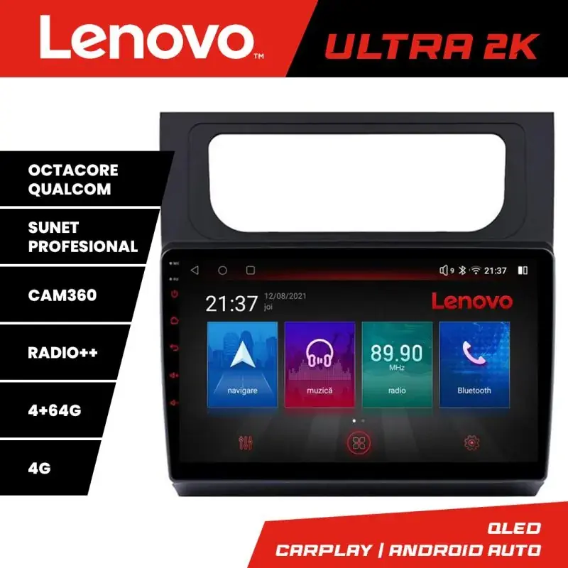 Vezi acum Navigatie VW Touran 2010-2016 Lenovo Kit-touran3 8 core QLED Qualcomm 4+64 360 Android Waze USB Navigatie Internet Youtube Radio