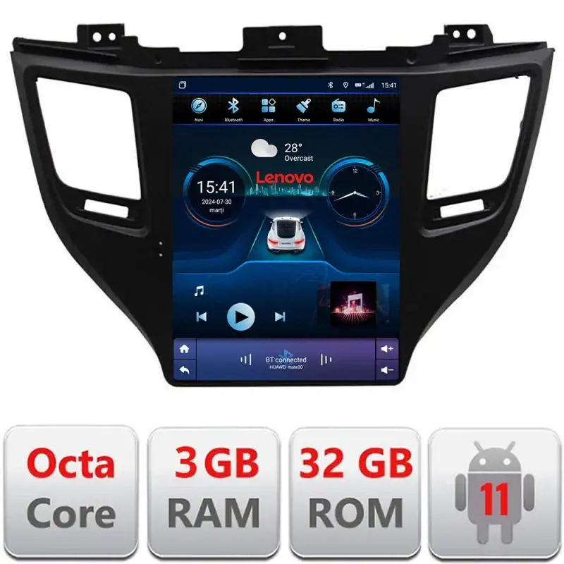 Cel mai vândut Navigatie Hyundai Tucson 2015-2020 tip tesla radio gps internet 8 Core 3+32 4G carplay android auto  kit-tesla-546+EDT-E