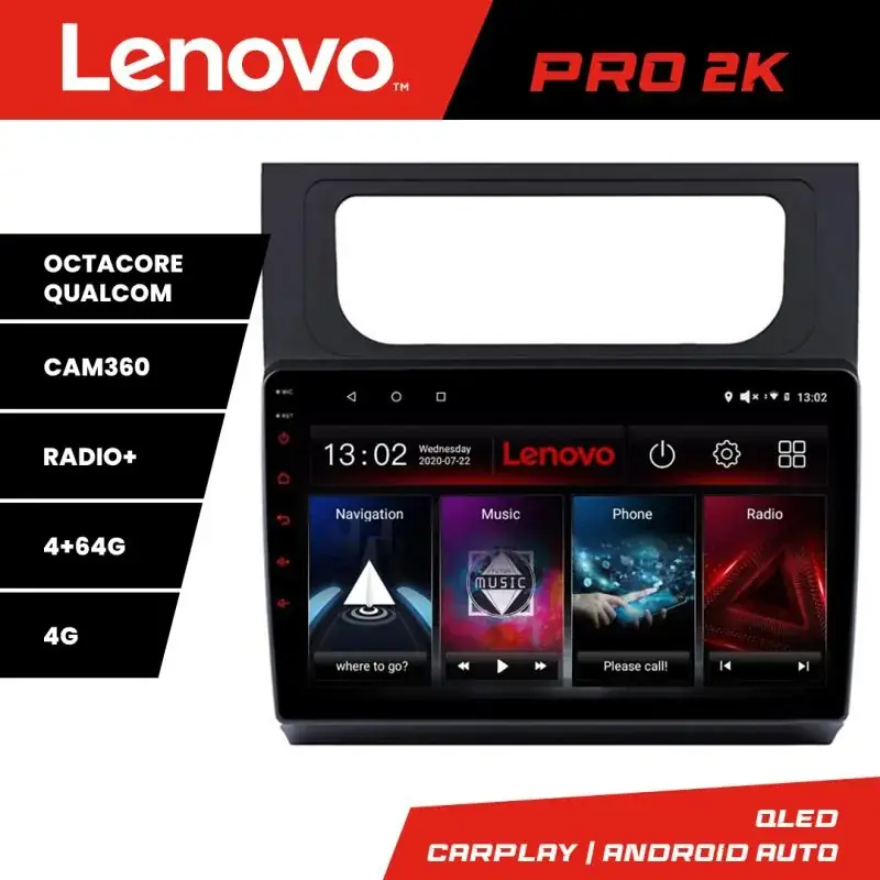 Vezi acum Navigatie VW Touran 2010-2016 Lenovo Kit-touran3 8 core QLED 2K 4+64 360 Android Waze USB Navigatie Internet Youtube Radio
