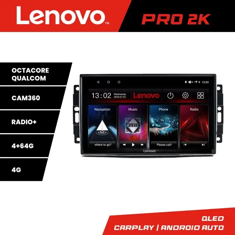 Transport gratuit Navigatie Chrysler Jeep Lenovo Kit-202 8 core QLED 2K 4+64 360 Android Waze USB Navigatie Internet Youtube Radio v2