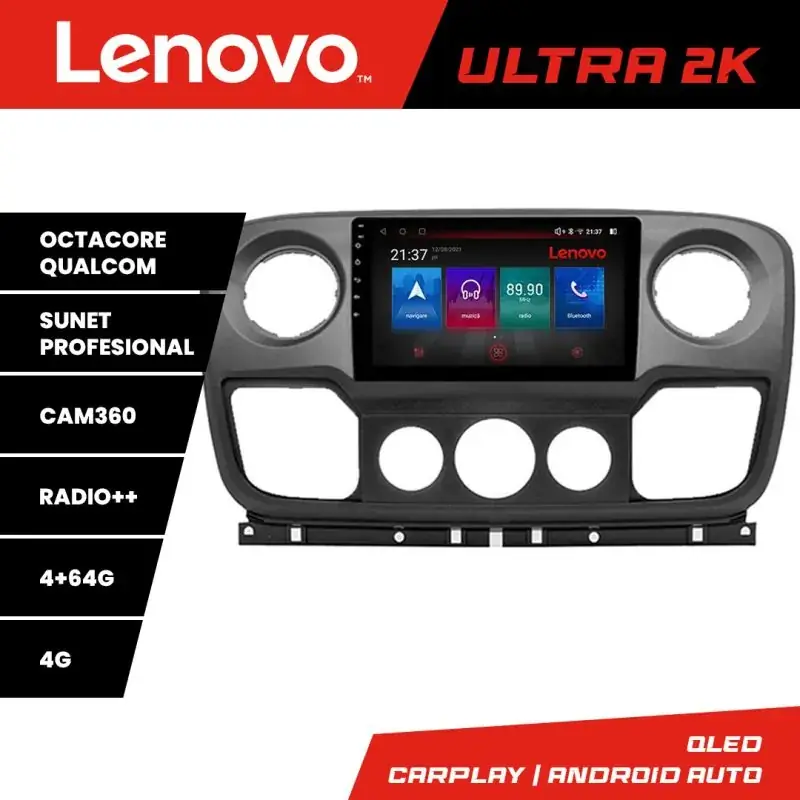 Cel mai bun preț Navigatie Opel Movano, Renault Master 2010-2021 Android radio gps internet 8 core QLED Qualcomm 4+64 360GB 4-Core Lenovo
