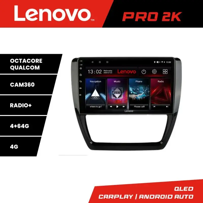 Ultima șansă Navigatie VW Jetta 2011-2018 Lenovo Kit-JETTLenovo Kit-15 8 core QLED 2K 4+64 360 Android Waze USB Navigatie Internet Youtube Radio