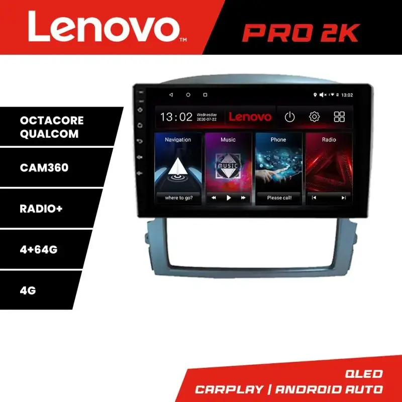 Ultima șansă Navigatie Kia Sorento 2006-2009 Android radio gps internet 8 core QLED 2K 4+64 360 Lenovo