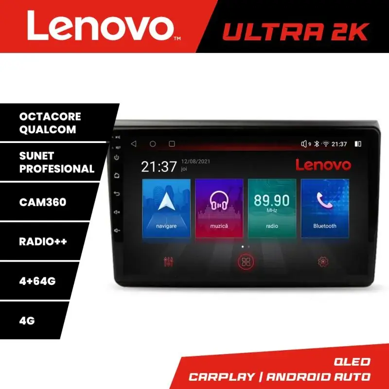 Transport gratuit Navigatie Fiat BRAVO 2007-2014 Lenovo Kit-BRAVO 8 core QLED Qualcomm 4+64 360 Android Waze USB Navigatie Internet Youtube Radio