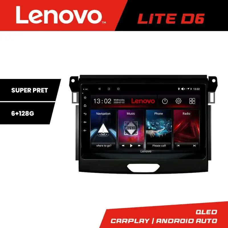 Bestseller Navigatie Ford Ranger Lenovo Kit-574 8 core 6+128 GB Android Waze USB Navigatie Internet Youtube Radio