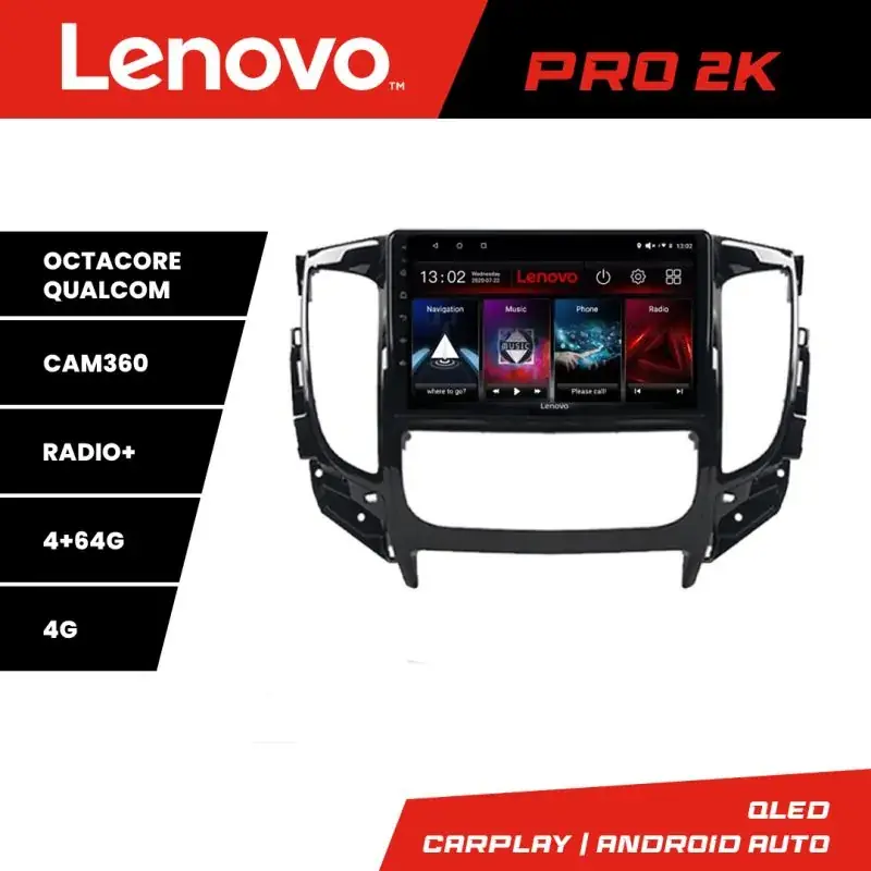 Cel mai bun preț Navigatie Mitsubishi L200 2014-2020 Lenovo Kit-1094 8 core QLED 2K 4+64 360 Android Waze USB Navigatie Internet Youtube Radio
