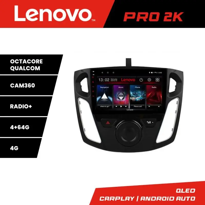 Vezi acum Navigatie Ford Focus 3 Lenovo Kit-150 8 core QLED 2K 4+64 360 Android Waze USB Navigatie Internet Youtube Radio