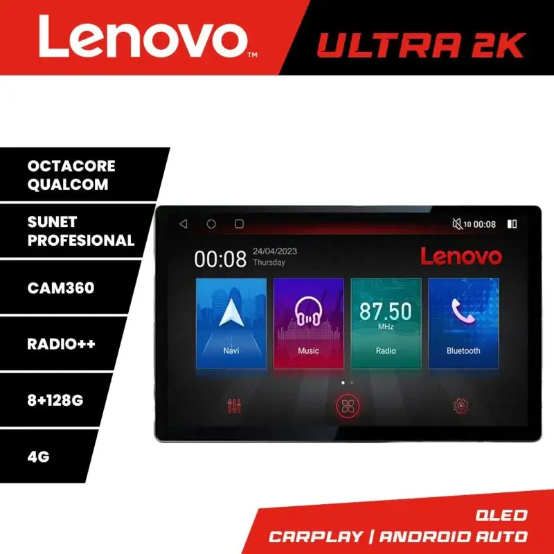 Vezi acum Navigatie Chrysler Jeep N-202 ecran 13" 2K 8+128 Android Waze USB Navigatie 4G 360 Toslink Youtube Radio KIT-20 v3