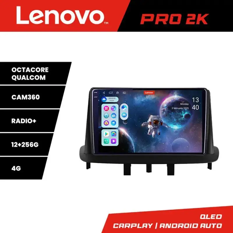 Cel mai bun preț Navigatie Renault Megane 3 Lenovo Kit-145 8 core QLED 2K 12+256 360 Android Waze USB Navigatie Internet Youtube Radio
