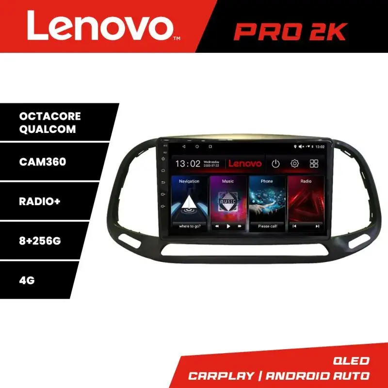 Transport gratuit Navigatie Fiat Doblo 2015-2018 Lenovo Kit-DOBLO15 8 core QLED 2K 8+256 360 Android Waze USB Navigatie Internet Youtube Radio