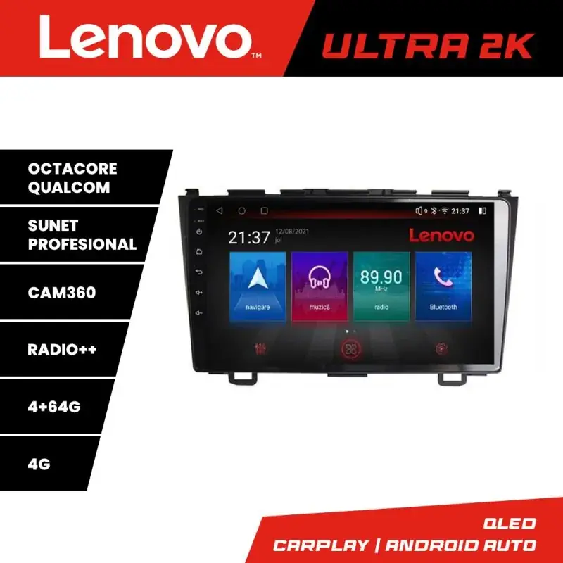 Super ofertă Navigatie Honda CR-V Lenovo Kit-009 8 core QLED Qualcomm 4+64 360 Android Waze USB Navigatie Internet Youtube Radio