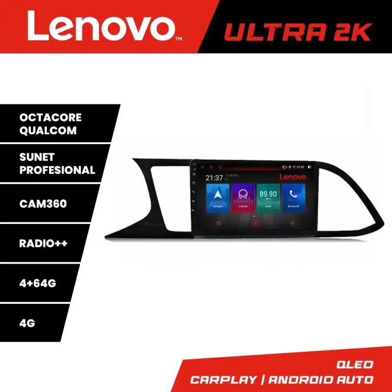 Vezi acum Navigatie Seat Leon MIB Quad Core Lenovo Kit-306 8 core QLED Qualcomm 4+64 360 Android Waze USB Navigatie Internet Youtube Radio