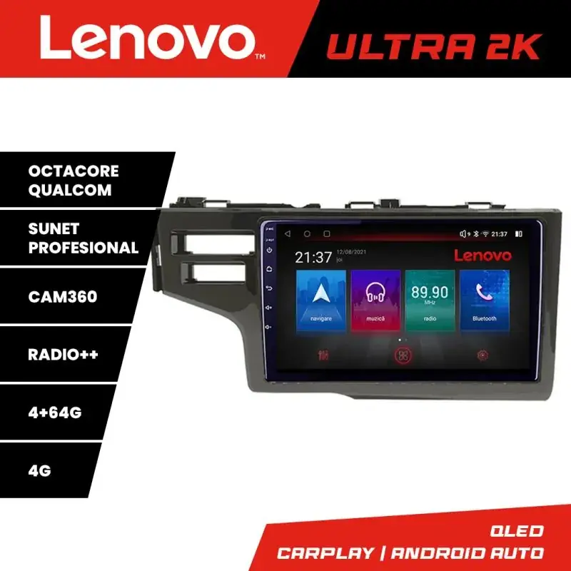 Transport gratuit Navigatie Honda Fit 2014-2019 Android radio gps internet 8 core QLED Qualcomm 4+64 360 Lenovo