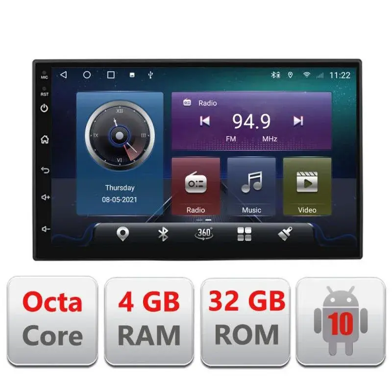 Sistem de navigatie universala Ecran 7" 4+32GB 8Core Android radio gps Internet wifi 4G Carplay Plată securizată