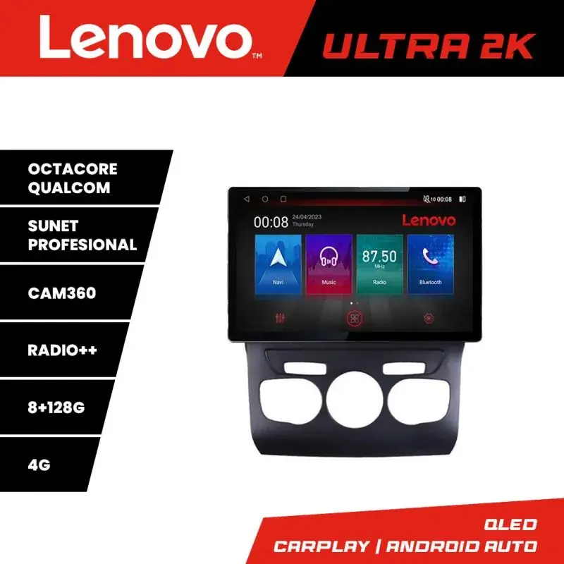 Cel mai vândut Navigatie Citroen C4 2011-2016 Quad Core N-241 ecran 13" 2K 8+128 Android Waze USB Navigatie 4G 360 Toslink You