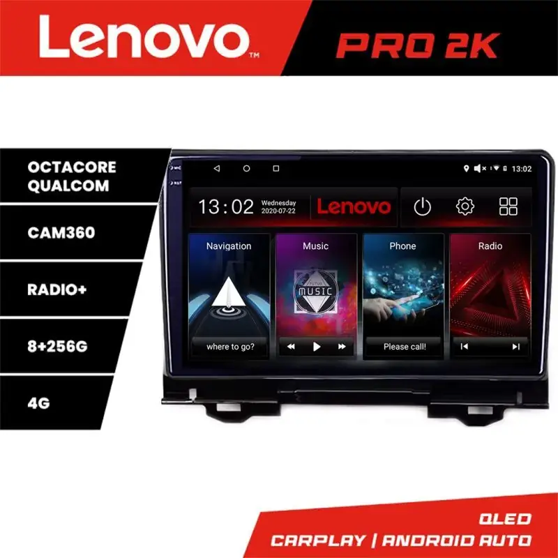 Super ofertă Navigatie Honda HR-V 2022- Lenovo Qled 2K Octa Core 8+256 360 DSP carplay android auto radio gps internet kit-hr-v2022+PRO-2K-10-8+256