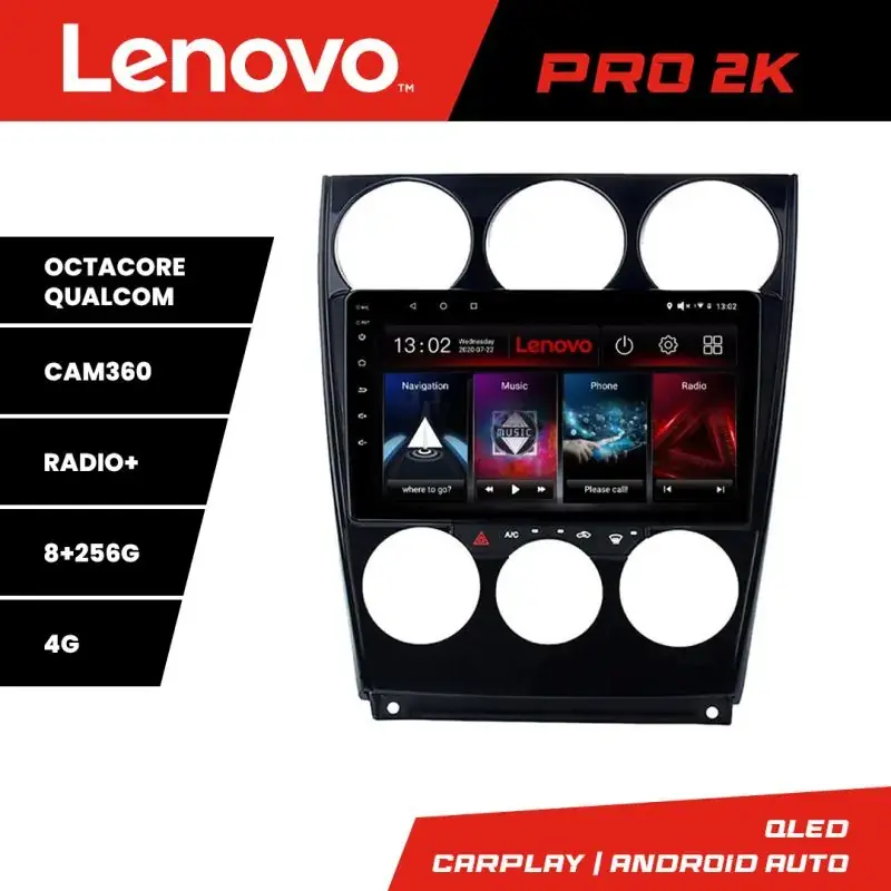 Transport gratuit Navigatie Mazda 6 2004-2008 Lenovo Kit-944 8 core QLED 2K 8+256 360 Android Waze USB Navigatie Internet Youtube Radio