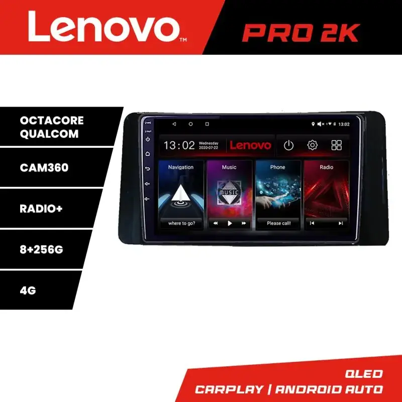 Cel mai bun preț Navigatie Skoda Kamiq 2019- Android radio gps internet 8 core QLED 2K 8+256 360 Lenovo