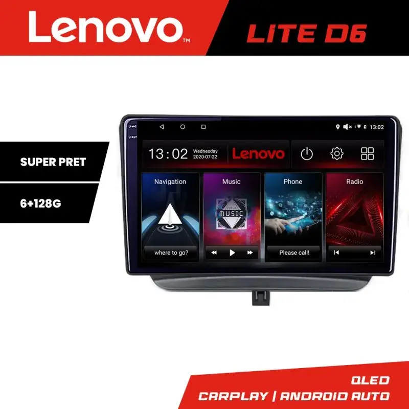 Reducere Navigatie Ford Turneo Courier Transit Courier 2014-2021 Lenovo QLED Octa core 6+128 DSP Wifi 5Ghz Android radio gps internet kit-turneo+LITE-9-6+128