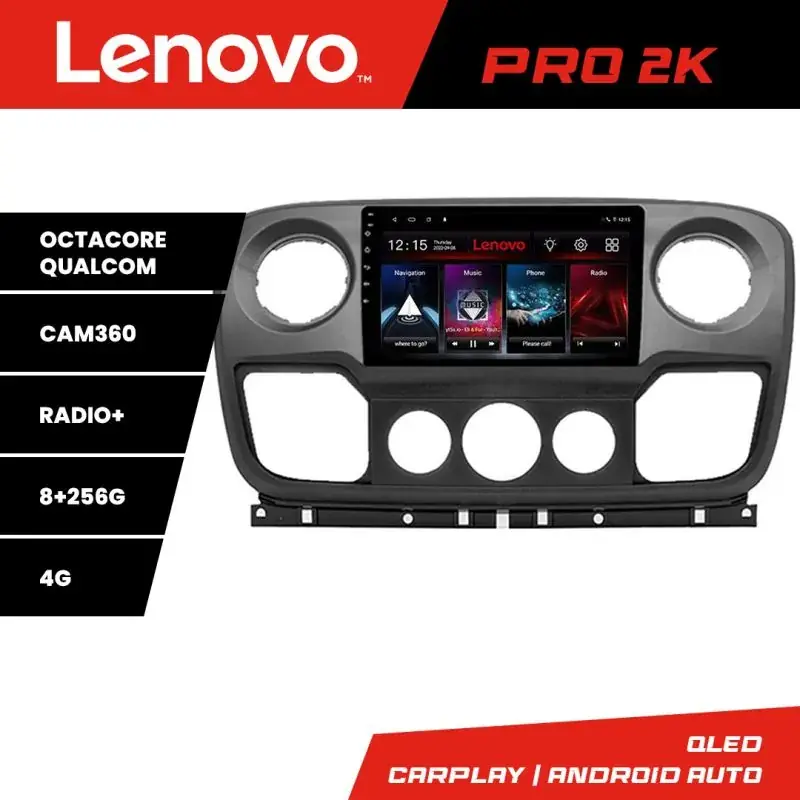 Cel mai bun preț Navigatie Opel Movano, Renault Master 2010-2021 Android radio gps internet 8 core QLED 2K 8+256 360GB 4-Core Lenovo v1
