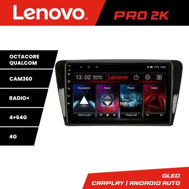Ultima șansă Navigatie Skoda Rapid Seat Toledo 2013+ Android radio gps internet 8 core QLED 2K 4+64 360 Lenovo v1