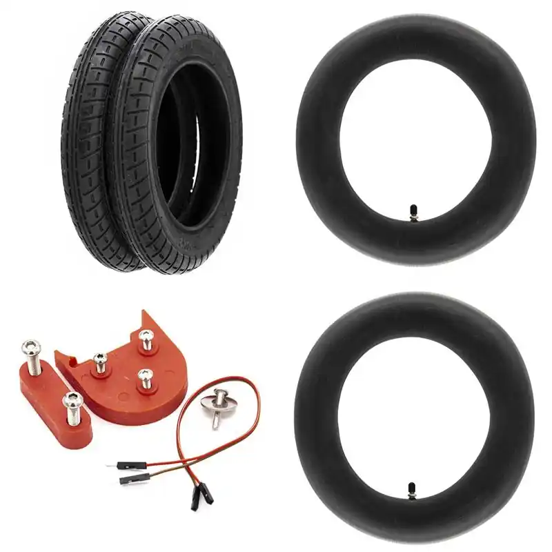 Ultima șansă Set anvelope, camere si inaltator trotineta electrica Wanda model 1, 10 inchi pentru trotitneta electrica Xiaomi cu supapa dreapta rosu