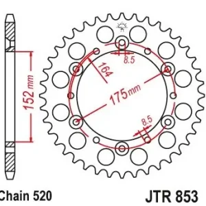 Vezi acum Pinion spate 48 dinti pas lant 520 – Yamaha YZ 125-250-400 – YFS Blaster 200 – YFM 350 Warrior – Banshee – DT 400 – XT 500 – TT 600