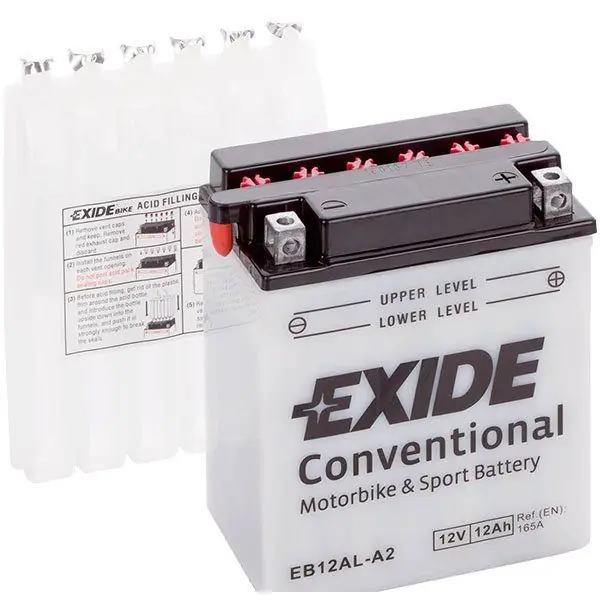 Baterie moto 12V 12Ah (YB12AL-A2) pachet acid inclus Exide Preț promoțional