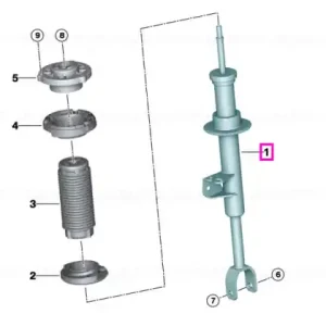 Amortizor suspensie, punte fata, dreapta (PHEV) - BMW Seria 5 G31 Touring LCI (520e, 530e) Chilipir