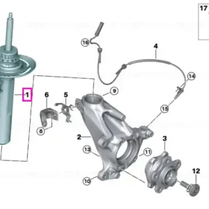 Amortizor suspensie punte fata, dreapta - BMW X1L U12 Reducere extra